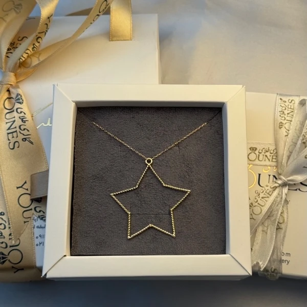 گردنبند ستاره مفتولی طلا